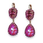 Earrings by Mariana Woman Classy Rose and Sun Kissed Blush Swarovski Crystals - Image 2