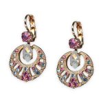 Earrings by Mariana Banana Split Coll. Sophisticated Rose, White Opal, & Aquamarine Austrian Crystals - Image 3
