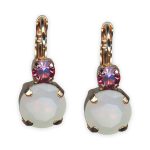 Earrings by Mariana Banana Split Coll. Lovely White Opal & Rose Austrian Crystals