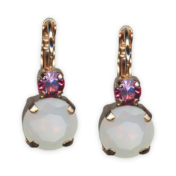 Earrings by Mariana Banana Split Coll. Lovely White Opal & Rose Austrian Crystals