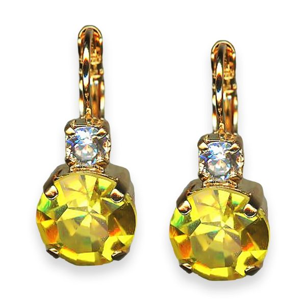 Earrings by Mariana Fields of Gold Coll. Dainty Lt Yellow & Moonlight Austrian Crystals