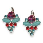 Earrings by Mariana Woman Gorgeous Fuchsia and Aquamarine Swarovski Crystals