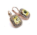 Earrings By Mariana Woman Gorgeous Yellow and Clear Swarovski Crystals - Image 3