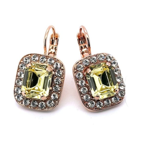 Earrings By Mariana Woman Gorgeous Yellow and Clear Swarovski Crystals