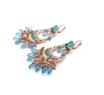 Earrings By Mariana Woman Boho Chic Aquamarine and Blue Zircon Swarovski Crystals - Image 3