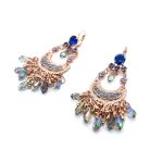 Earrings by Mariana Woman Beautiful Royal Blue and Purple Swarovski Crystals - Image 2