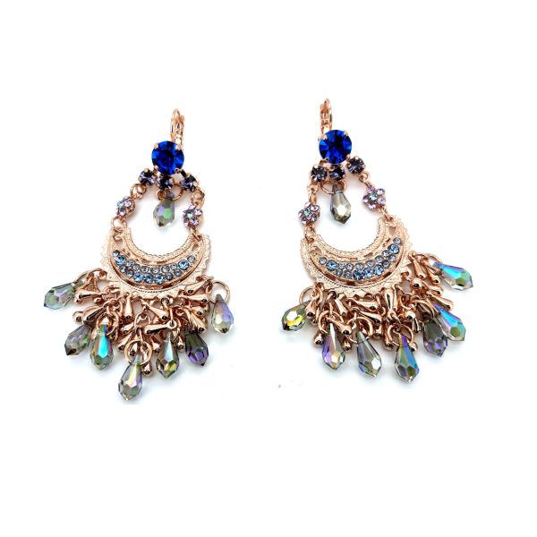 Earrings by Mariana Woman Beautiful Royal Blue and Purple Swarovski Crystals
