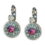 Earrings by Mariana Banana Split Coll. Charming Rose, Aquamarine, & White Opal Austrian Crystals - Image 3