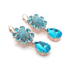 Earrings By Mariana Beautiful Turquoise and Aqua Swarovski Crystals - Image 3
