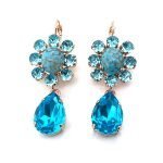 Earrings By Mariana Beautiful Turquoise and Aqua Swarovski Crystals
