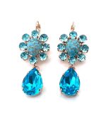 Earrings By Mariana Beautiful Turquoise and Aqua Swarovski Crystals