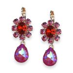 Earrings By Mariana Roxanne Coll. Exquisite Sun Kissed Blush, Rose, & Siam Swarovski Crystals
