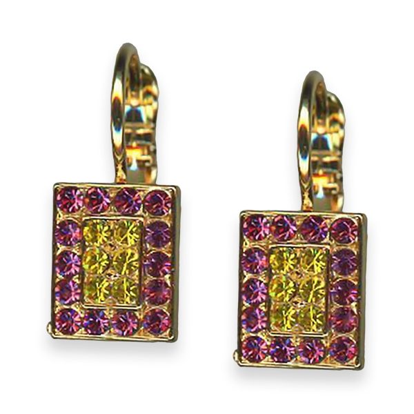 Earrings by Mariana Pretty Woman Coll. Adorable Lt Rose & Yellow Austrian Crystals