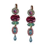 Earrings By Mariana Woman Glamorous Rose and Pacific Opal Swarovski Crystals - Image 2