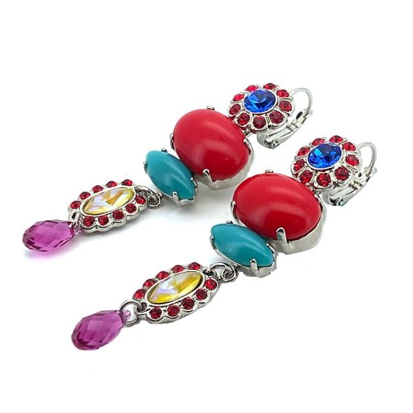 Earrings by Mariana Pretty Woman Coll. Siam, Blue, Red Coral, Turquoise, Fuchsia, & Sunshine Delight Austrian Crystals