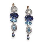 Earrings by Mariana Electric Blue Coll. Elegant Denim Blue, Royal Purple, Pearl, Aquamarine, & Luminous Green Austrian Crystals
