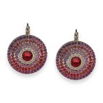 Earrings by Mariana Woman Fashionable Fuchsia and Siam swarovski Crystals