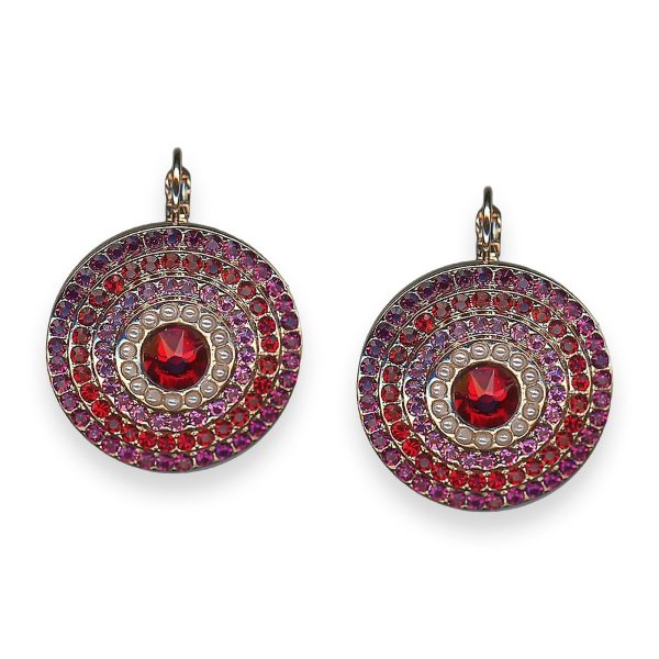 Earrings by Mariana Woman Fashionable Fuchsia and Siam swarovski Crystals