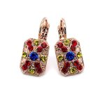 Earrings By Mariana Woman Elegant Royal Blue and Siam Swarovski Crystals - Image 2