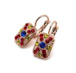 Earrings By Mariana Woman Elegant Royal Blue and Siam Swarovski Crystals