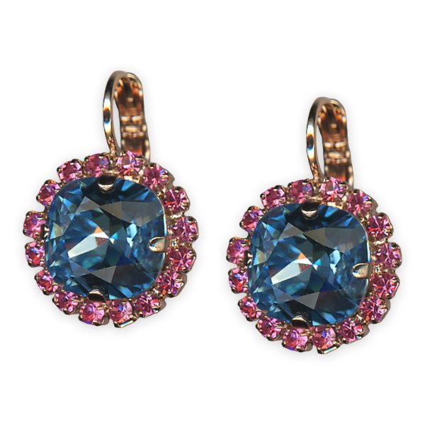 Earrings by Mariana Banana Split Coll. Gorgeous Aquamarine & Rose Austrian Crystals