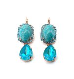 Earrings By Mariana Woman Elegant Turquoise and Laguna Delight Swarovski Crystals - Image 3