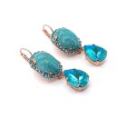 Earrings By Mariana Woman Elegant Turquoise and Laguna Delight Swarovski Crystals - Image 2