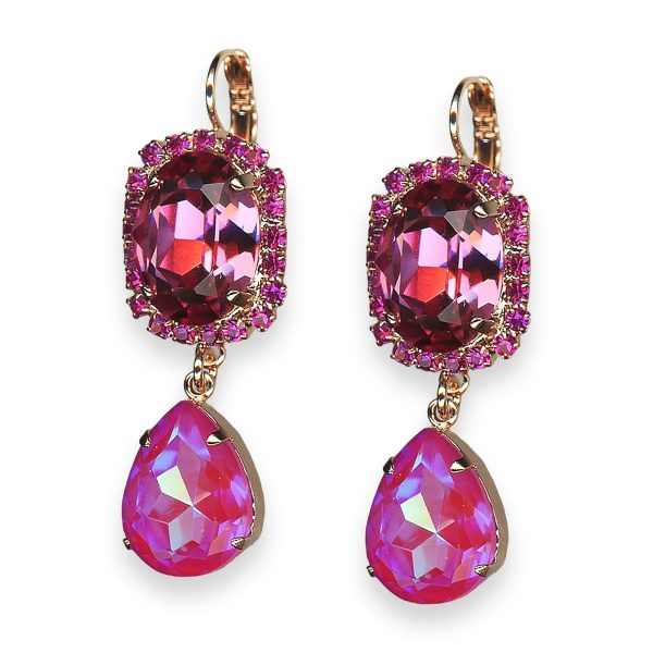 Earrings by Mariana Woman Fancy Rose and Sun Kissed Blush Swarovski Crystals