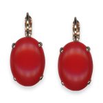 Earrings by Mariana Pretty Woman Coll. Stunning Red Coral Austrian Crystals - Image 2