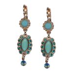 Earrings by Mariana Addicted to Love Coll. Adorable Turq & Blue Zircon Austrian Crystals - Image 2