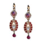 Earrings by Mariana Roxanne Coll. Gorgeous Siam, Rose, Fuchsia, & Pearl Austrian Crystals - Image 3