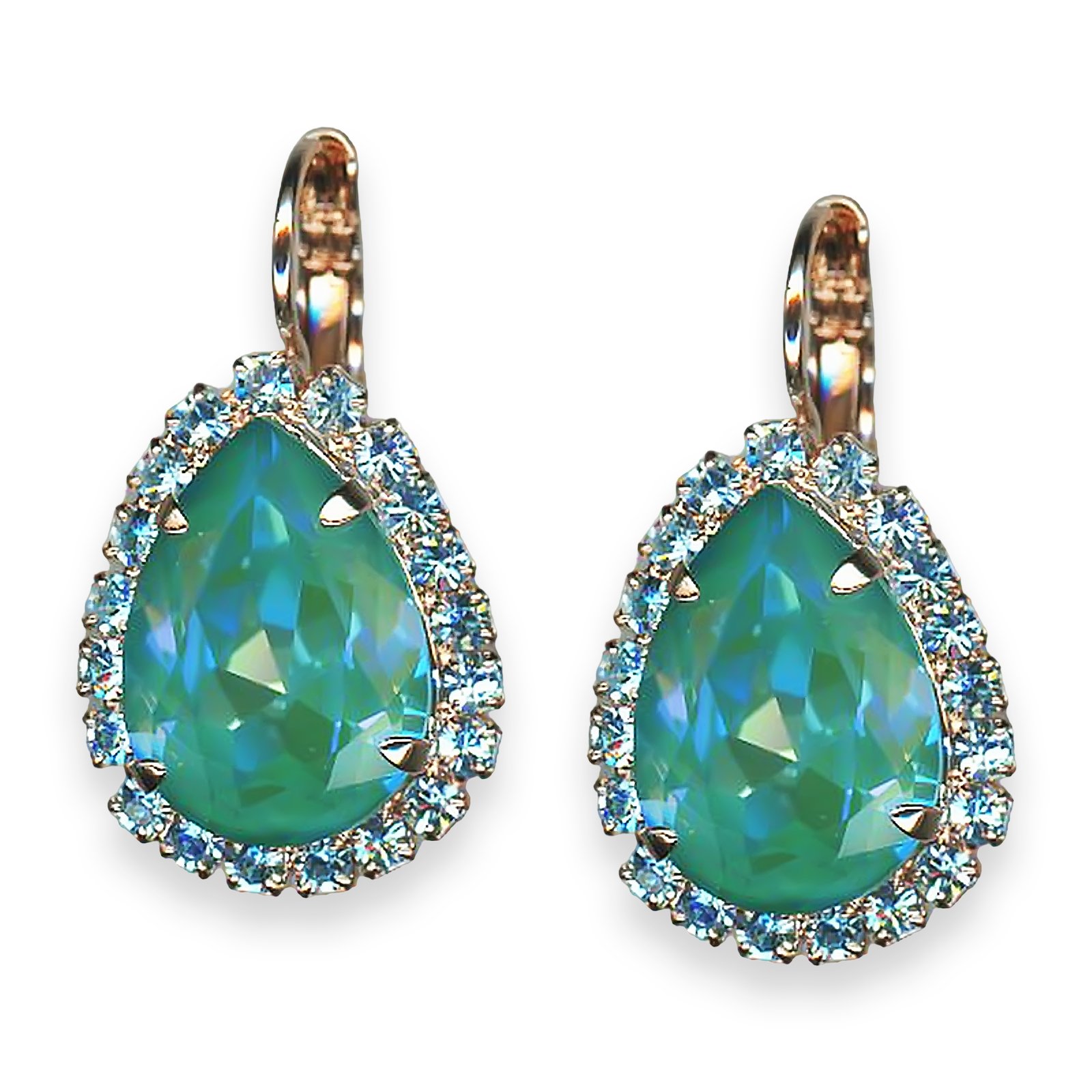 E-1098-3-1162-RG6 (1) Earrings by Mariana Addicted to Love Coll. Alluring Laguna Delight & Aquamarine Austrian Crystals - Image 1