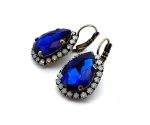Earrings By Mariana Woman Stunning Sapphire and White Opal Swarovski Crystals