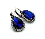 Earrings By Mariana Woman Stunning Sapphire and White Opal Swarovski Crystals - Image 3