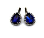 Earrings By Mariana Woman Stunning Sapphire and White Opal Swarovski Crystals - Image 2