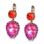 Earrings by Mariana Roxanne Coll. Elegant Siam, Sun Kissed Blush, & Fuchsia Austrian Crystals - Image 2