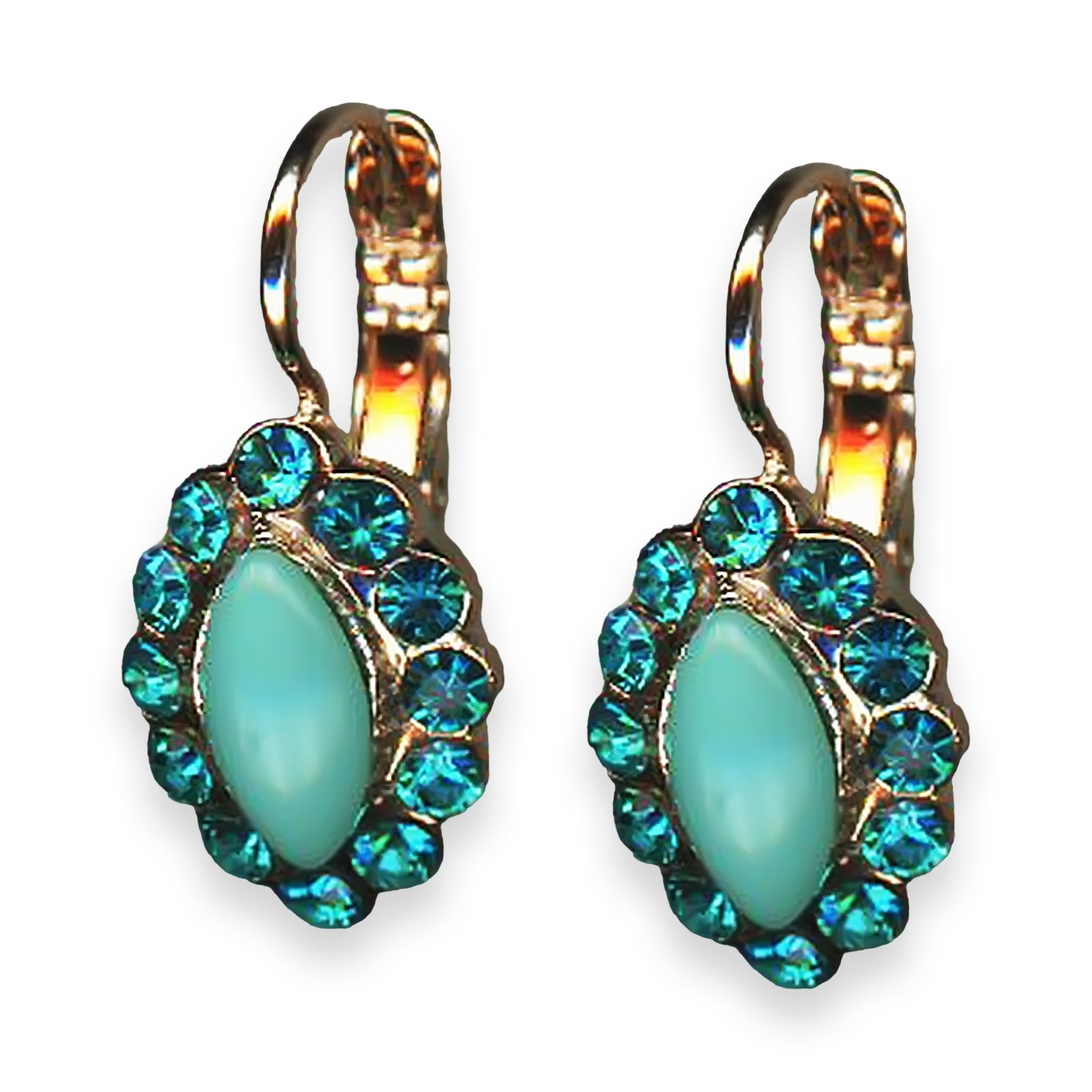 E-1115-1-1162-RG6 (1) Earrings by Mariana Addicted to Love Coll. Adorable Turq & Blue Zircon Austrian Crystals - Image 1