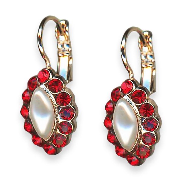 Earrings by Mariana Roxanne Coll. Charming Pearl & Siam Austrian Crystals