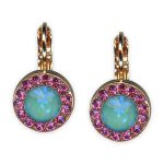 Earrings by Mariana Banana Split Coll. Shimmering Sun Kissed Aqua & Rose Austrian Crystals - Image 3