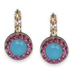 Earrings by Mariana Pretty Woman Coll. Adorable Lt Caribbean Blue & Fuchsia Austrian Crystals - Image 3