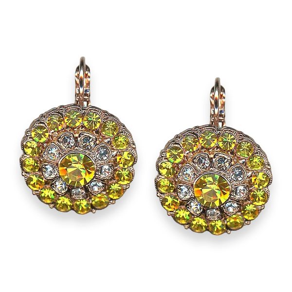 Earrings by Mariana Fields of Gold Coll. Beautiful Lt Yellow & Clear Austrian Crystals
