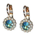 Earrings by Mariana Banana Split Coll. Dainty Floral Aquamarine & White Opal Austrian Crystals - Image 3