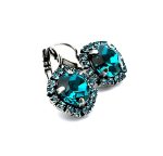 Earrings By Mariana Woman Alluring Blue Zircon and Aquamarine Swarovski Crystals - Image 3