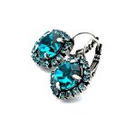 Earrings By Mariana Woman Alluring Blue Zircon and Aquamarine Swarovski Crystals - Image 2