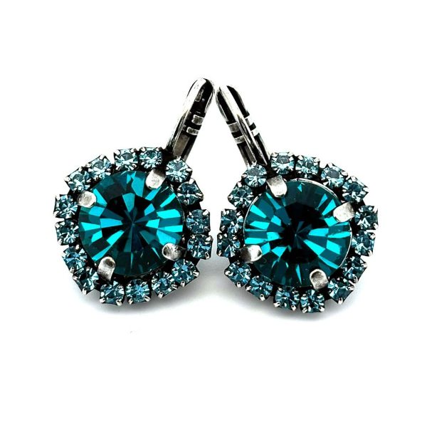 Earrings By Mariana Woman Alluring Blue Zircon and Aquamarine Swarovski Crystals