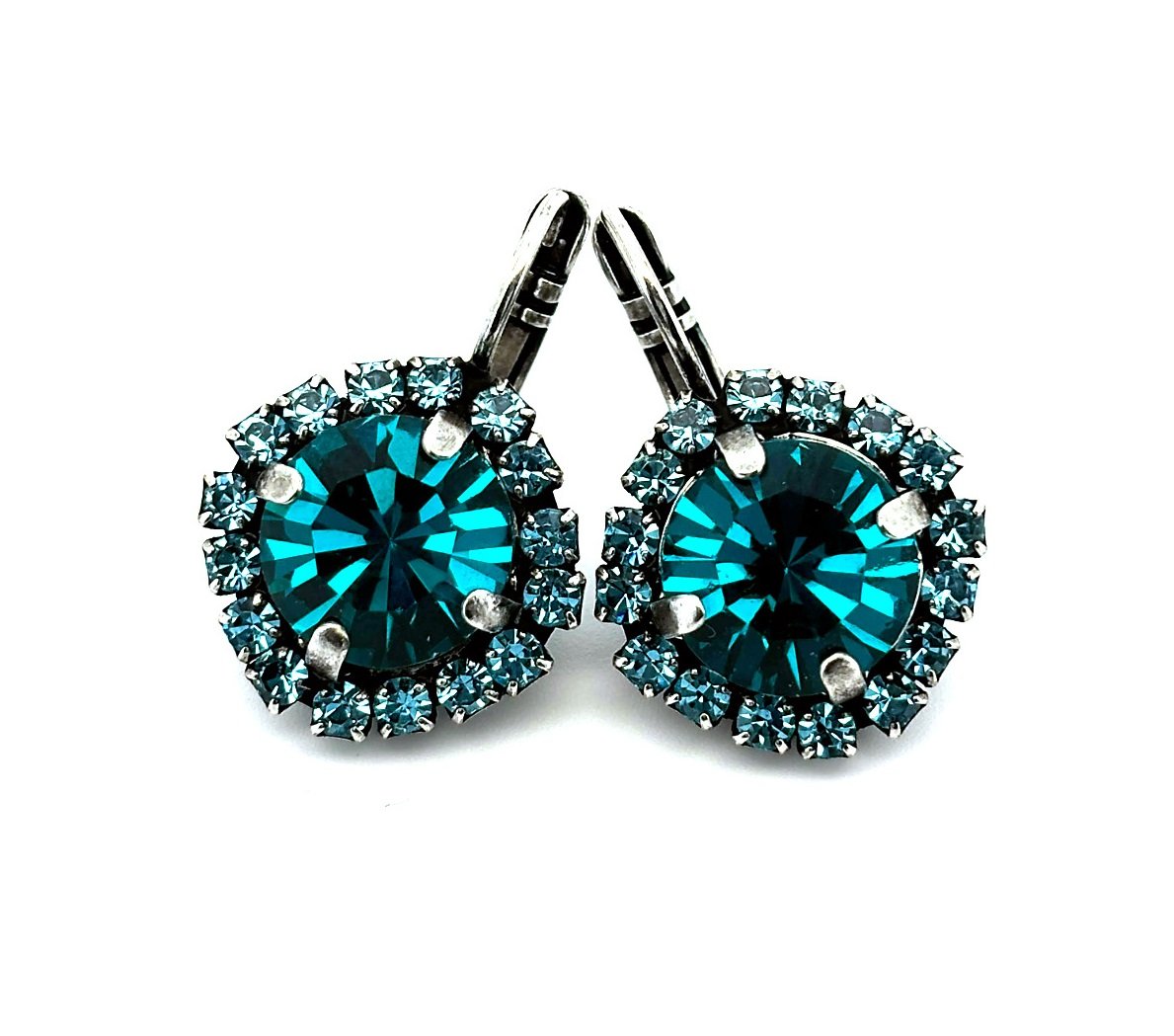 E-1137-1-1162-SP6 (3) Earrings By Mariana Woman Alluring Blue Zircon and Aquamarine Swarovski Crystals - Image 1