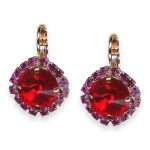 Earrings by Mariana Roxanne Coll. Alluring Siam & Fuchsia Austrian Crystals - Image 2