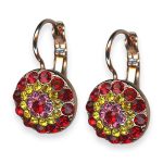 Earrings by Mariana Pretty Woman Coll. Charming Siam, Yellow, & Lt Rose Austrian Crystals