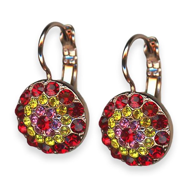 Earrings by Mariana Pretty Woman Coll. Charming Siam, Yellow, & Lt Rose Austrian Crystals