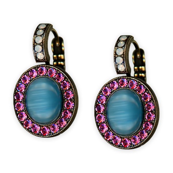 Earrings by Mariana Banana Split Coll. Timeless Blue Opal, Rose, & White Opal Austrian Crystals